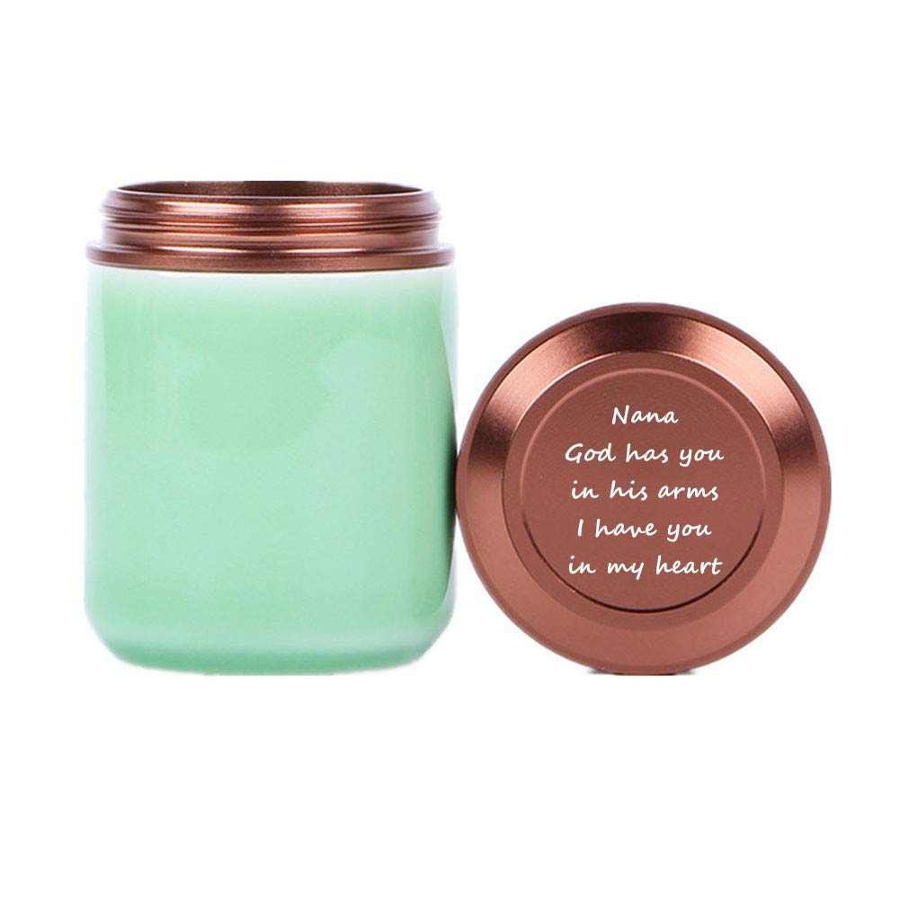 ForeverWill Small Ceramics Funeral Cremation Urns for Human Ashes Memorial Keepsake Urn for Nana Ash Container,God Has You in His Arms I Have You in My Heart