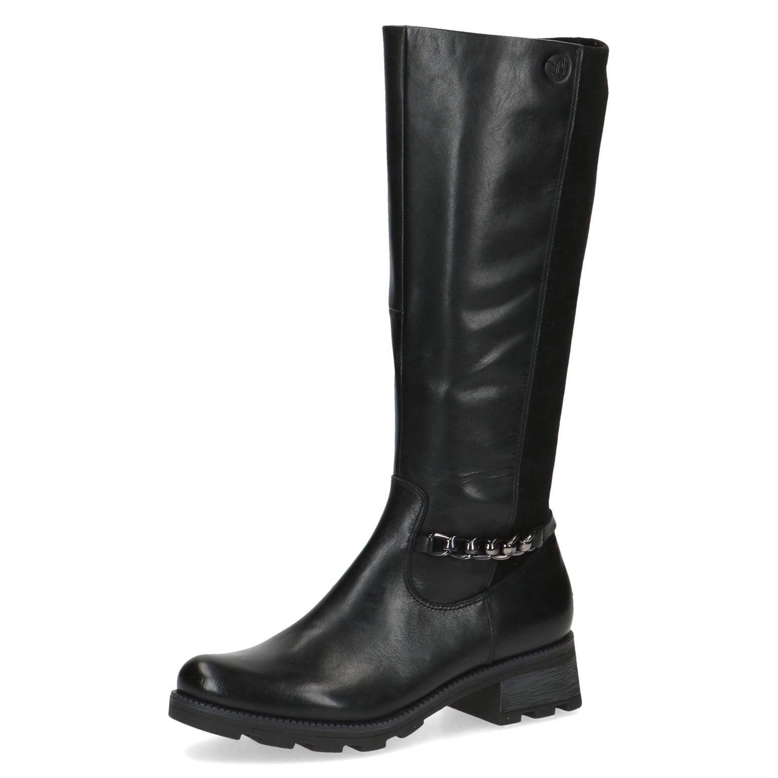 CAPRICE Women's high boots without heel Airmotion made of leather knee-high Width G, Black (Black Comb), 5 UK