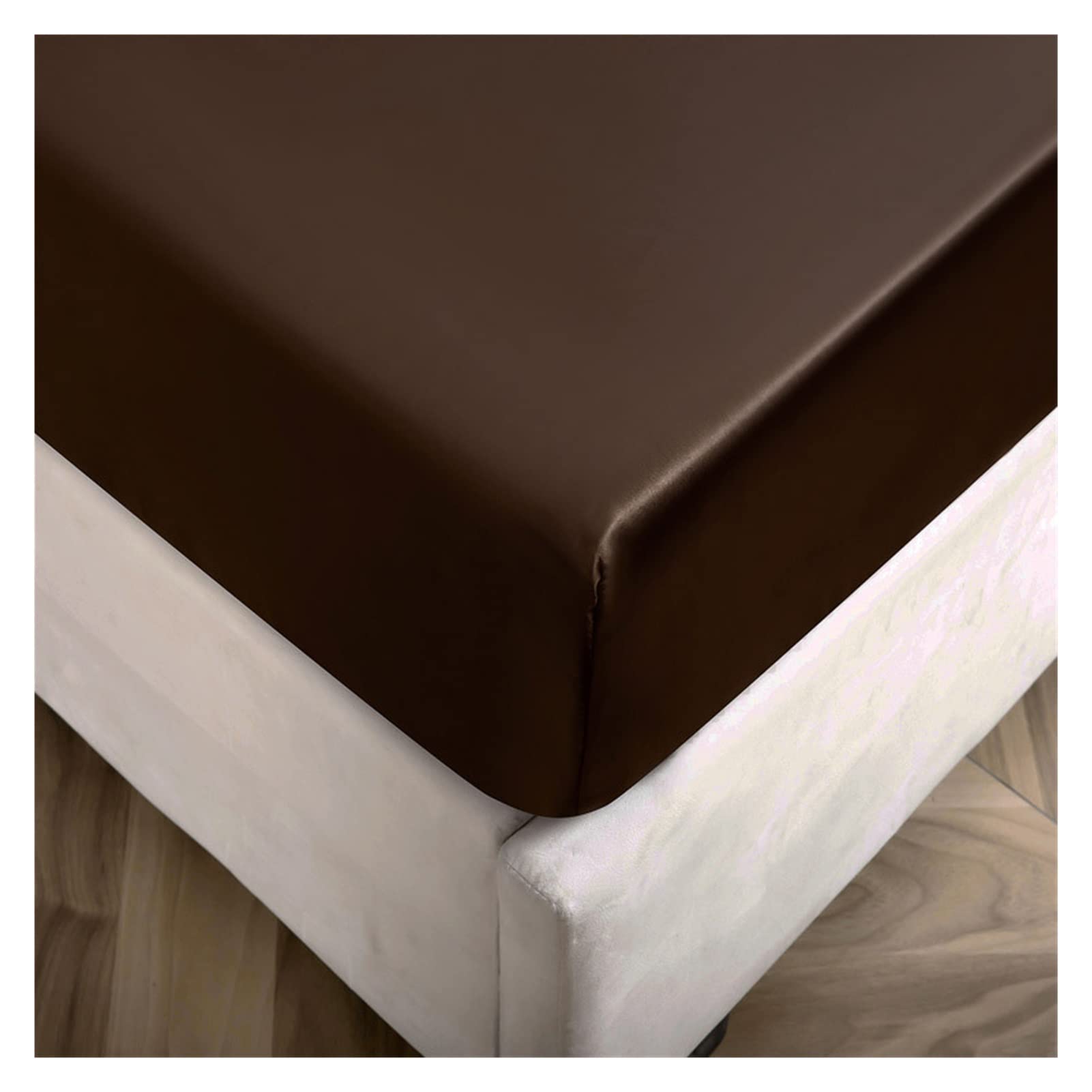 Drap d'été en soie Ice Silk multicolore, grand drap-housse satin thermorégulateur 180x200