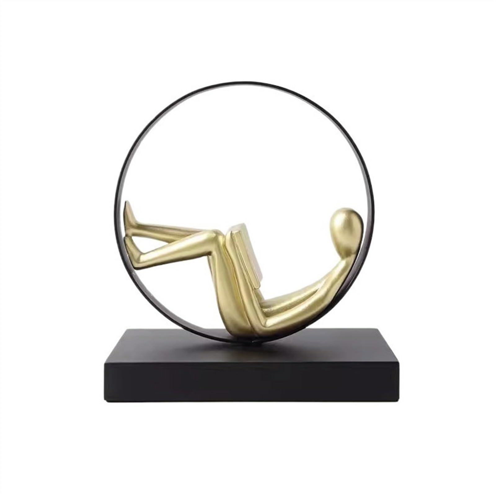 ZENY896V Sculptures Reading Character Ornaments Entrance Home Soft Decorations Decor(Gold,1)