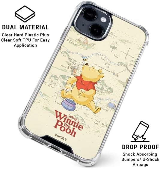 Skinit Clear Phone Case Compatible with iPhone 15 - Officially Licensed Disney Winnie The Pooh Hundred Acre Wood Design