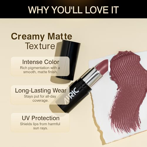 Image of Auric MatteRich Lipstick | Cola Twist | 4.2g | High Pigment, Long-Lasting, Transfer-Proof, Vegan & Paraben-Free Lip Color