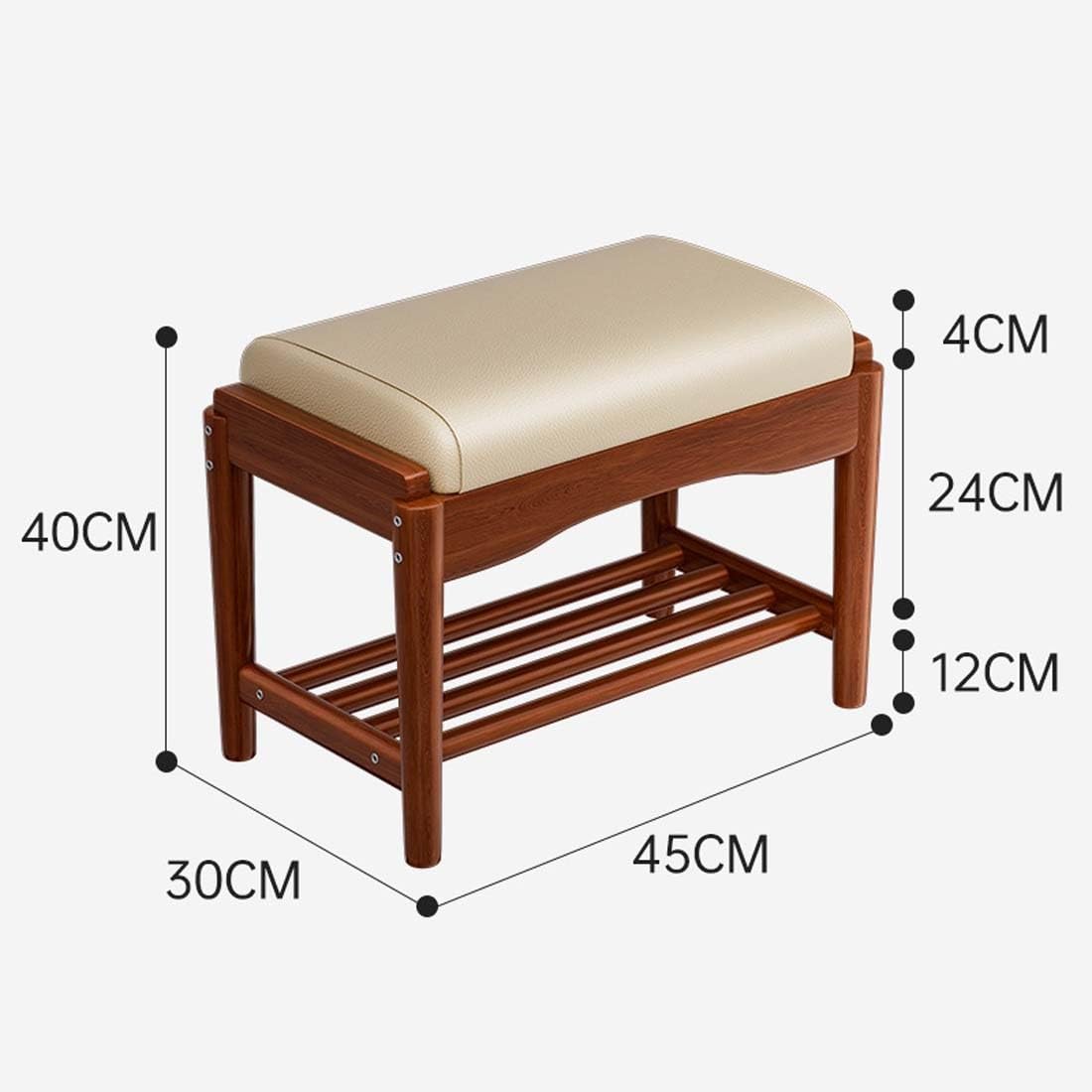 2-poziomowy stojak na buty z kushem TopEntryway Sto Bench nizer do salonu, przedpokoju i sypialni 45 cm - obuwie Sto Solut