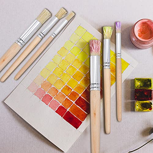 Soujoy 30 Pieces Wooden Stencil Brushes, Natural Bristle Brushes, Wooden Handle Painting Brushes For For Wood Wall Model House Painting, Diy And Acrylic Oil Watercolor Painting #TOP4