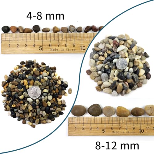 SHIZWU 40LB Aquarium Gravel, 1/4" Pea Gravel for Fish Tank, Small River Rocks for Garden Decoration, Landscaping, Vase Filling, Flower Pot Paving(4-8MM)