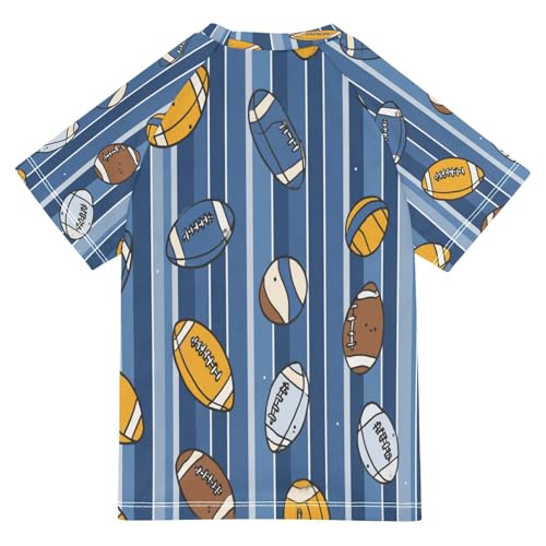 Boys Short Sleeve T-Shirts America Cartoon Rugby Rashguard Kids Swim Shirts Sun UPF 50+2