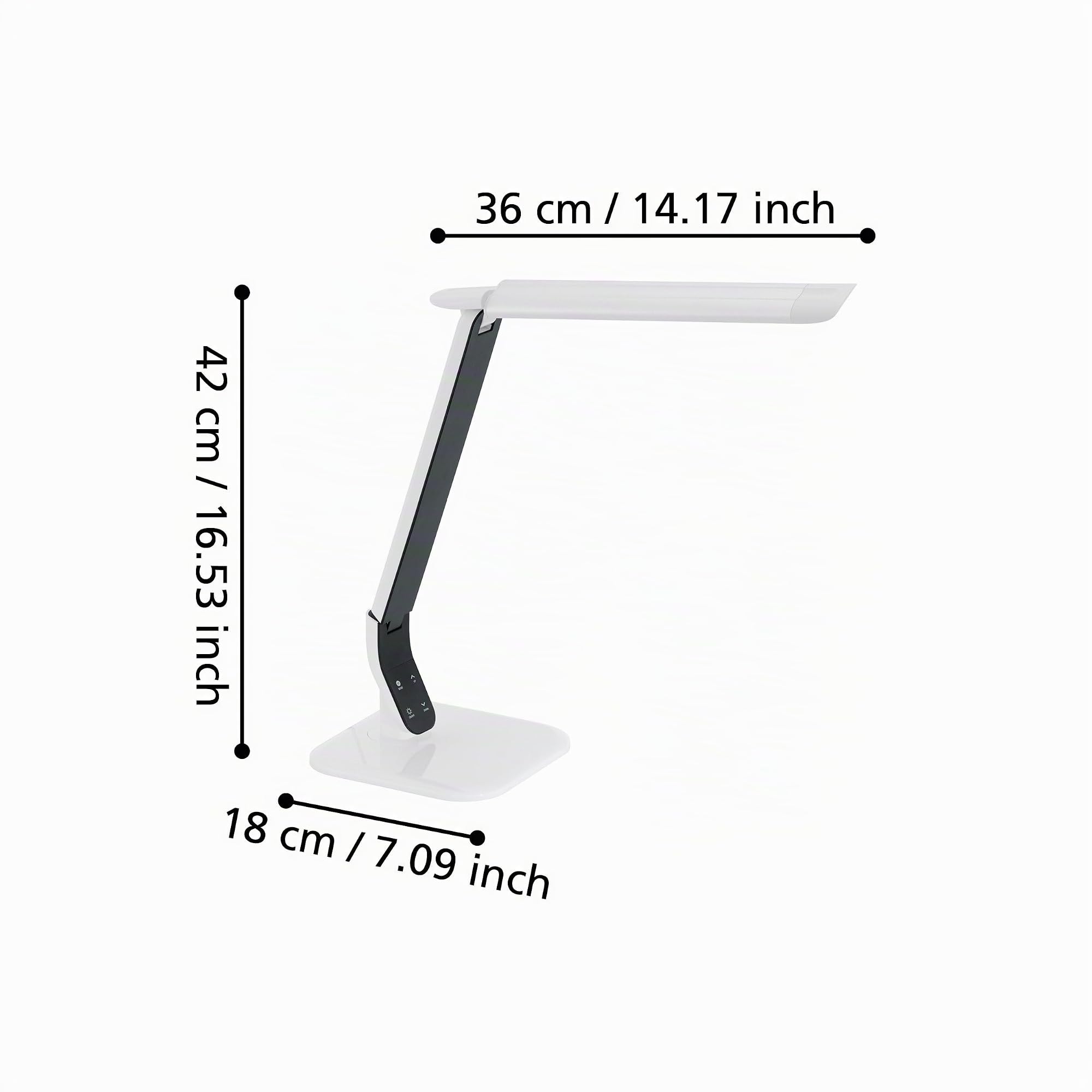 EGLO LED Tischlampe Sellano, 1 flammige Tischleuchte mit Touch | Farbtemperaturwechsel (warm, neutral, kalt), dimmbar, Schreibtischlampe aus hochwertigem Kunststoff, Stahl, Bürolampe in Weiß