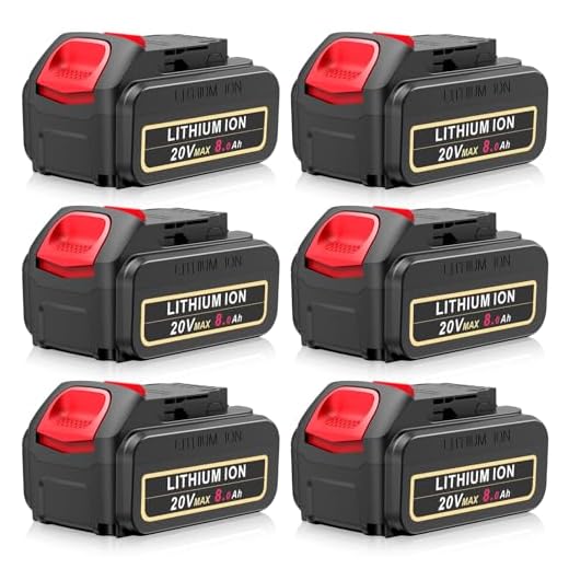 Futurebatt 20V Lithium Ion Battery Replacement for Dewalt 20V Max 8000mAh Compatible with Dewalt Batteries DCB205 DCB206 DCB207 DCB204 DCB201 DCB200 DCD DCF DCG Series Cordless Power Tools (6 Pack)