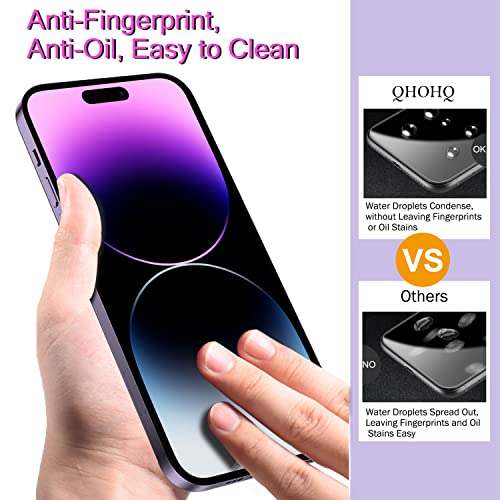 Image of QHOHQ 3 Pack Screen Protector for iPhone 14 Pro Max 6.7 Inch with 3 Pack Tempered Glass Camera Lens Protector, Ultra HD, 9H Hardness, Scratch Resistant, Case Friendly
