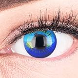 Farbige Blaue Kontaktlinsen Anime Blue Circle Lenses Heroes Of Cosplay Stark Deckend Ohne Stärke mit gratis Linsenbehälter
