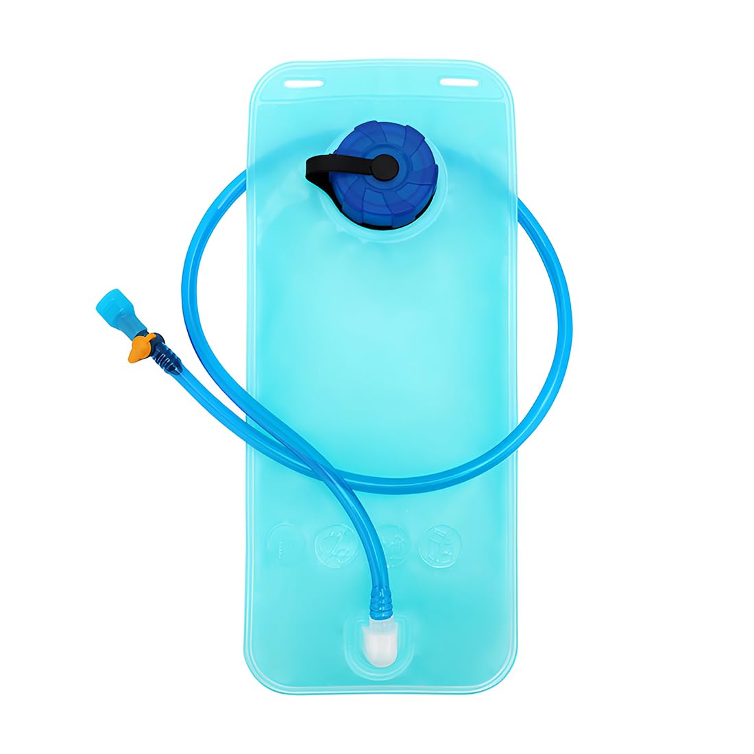 Sacca idratazione 2L, sacca acqua zaino, hydration bladder 2 litri, serbatoio acqua con tubo, camel bag ciclismo trekking corsa, sacca acqua outdoor allenamento, blu trasparente