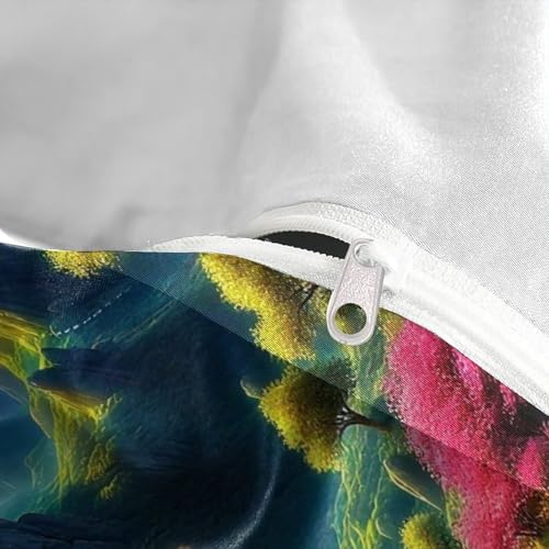 Housse de couette imprimée en 3D paysage microfibre avec taie d'oreiller - 8