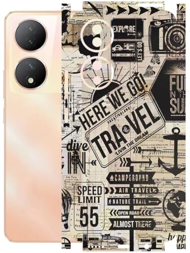 Image of AtOdds - Full Body Back Screen Guard Protector Film - Lamination Wrap Skin Sticker Compatible with VIVO Y100A | Scratchproof Matte Finish (Explore)
