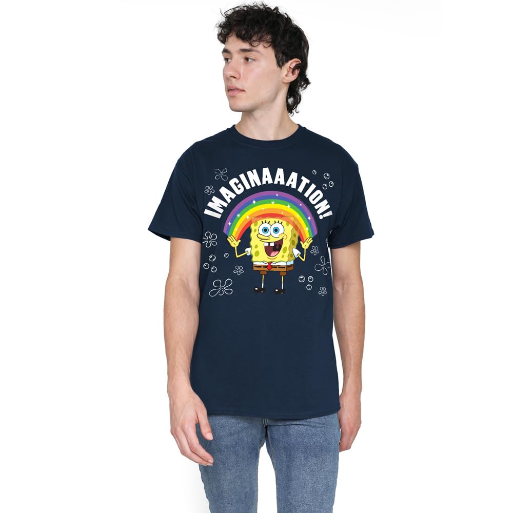 Spongebob Imagination Unisex T Shirt, Navy, XXXX-Large