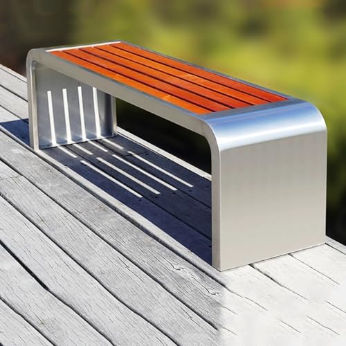 YGER JZGB Bancos para Exterior, Banco Exterior Jardin, Estructura de Acero Inoxidable, No Requiere Instalación, Antioxidante, Capacidad de Peso 500 kg(150x40x42cm/59x16x17in)