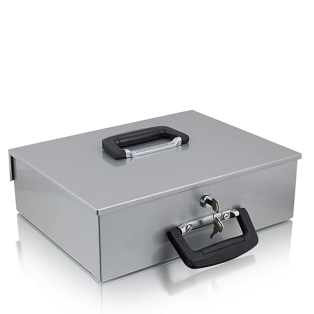35cm Hellgrau Geldtransportbox Geldkassette Münzzählbrett Zähl- und Transportkassette Münzkassette Geld Kasse Geldkasse Transportbox 350mm