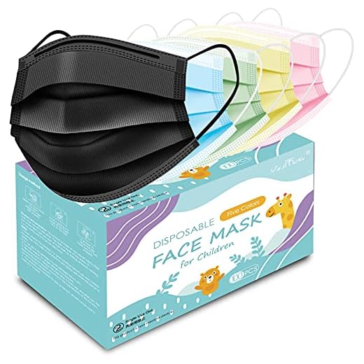 100PCS Kids Face Mask, Disposable Kids Masks for Protection Breathable Colorful Cute Face masks for Children Safety Mask Anti Dust Air Pollution Protection