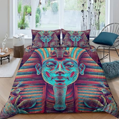Parure de lit Pharaon art numérique 3D microfibre de luxe super douce 135x200