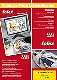 Matériel: Polyester Folex 2999W.050.44100 Lot de 50 Films Autocollants pour imprimante Couleur et photocopieuse Couleur Blanc Brillant Format A4 0,05 mm