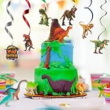 【ALTA CALIDAD】Dinosaur Swirl Decorations está hecho de plástico y papel duradero. peso ligero, todas las cartulinas Impreso en ambos lados, tamaño por favor refiérase a la imagen que se muestra, reutilizable Úselo con cuidado y manténgalo apropiadamente.