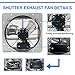 KEN BROWN 12 Inch Shutter Exhaust Fan, Gable Vent Fan, Wall Mount Ventilation, Automatic Aluminum Blades, High Speed, 1800CFM, for Garages, Shop, Greenhouse, Attic
