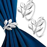 20Pcs Napkin Rings Silver Leaf - White Napkin Rings Bulk for Wedding, Party, Easter Napkin Rings and