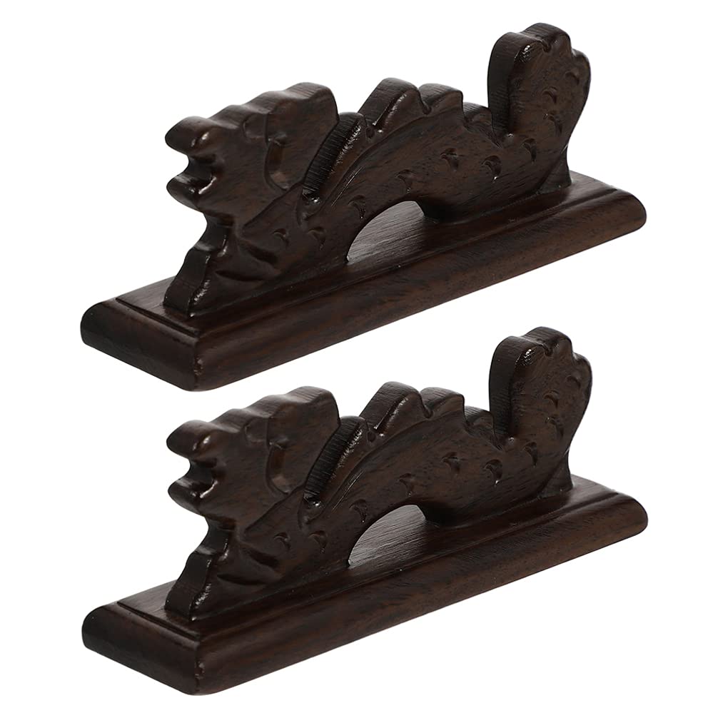 hemoton Chinese Brush Pen Holder Dragon Shape Vintage Calligraphy Wood Writing Drawing Brush Rest Sumi Water Color Brush Rest Support-picture-20