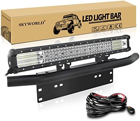 SKYWORLD LED Light Bar, 52 inch 675 W Triple Row 7D Geel Amber Flood Spot Combo Beam Off Road Werk Rijden Mistlampen met Bedrading Kit voor Polaris Rzr Auto ATV UTV SUV