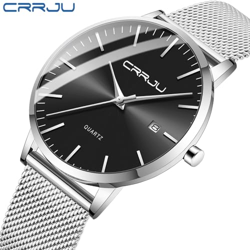 CRRJU Men's Minimalist Casual Luxury Auto Date Watches Fashion Business Japan Movement Quartz Waterproof Wristwatches for Men Stainsteel Steel Band Watch3