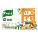 Knorr Zero Salt Chicken Stock Cubes pack of 8 lactose- and gluten-free for delicious, zero-salt chicken dishes 9 g