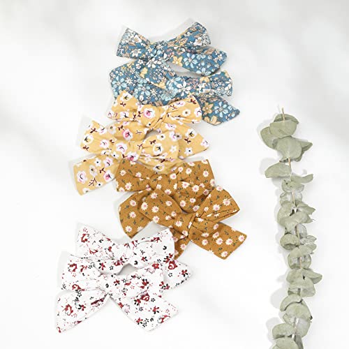 24 Pcs Baby Girls Hair Bows Clips 4.5 Inch Alligator Clips Tiny Barrettes Accessories For Fine Hair Infants Toddler Kids (One Size, Velvet Bows) (One Size, Floral Bows) #TOP5