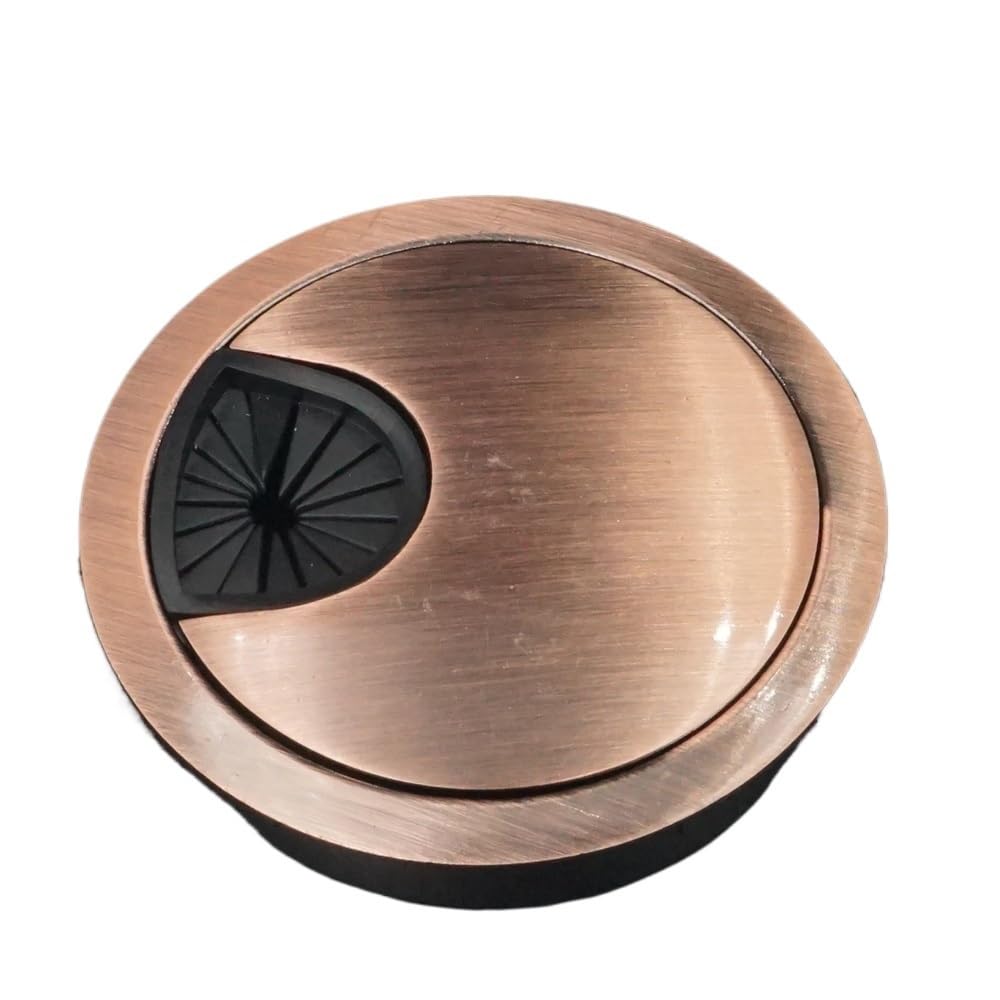 GENTERUN Desk Cable Grommets, Cable Tidies Port Hole Covers/Red Bronze/60Mm