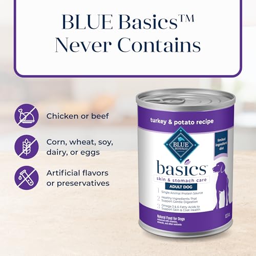 Blue Buffalo 859610005901 Basics Grain-Free Adult Wet Dog Food, Skin & Stomach Care, Limited Ingredient Diet thumb #5