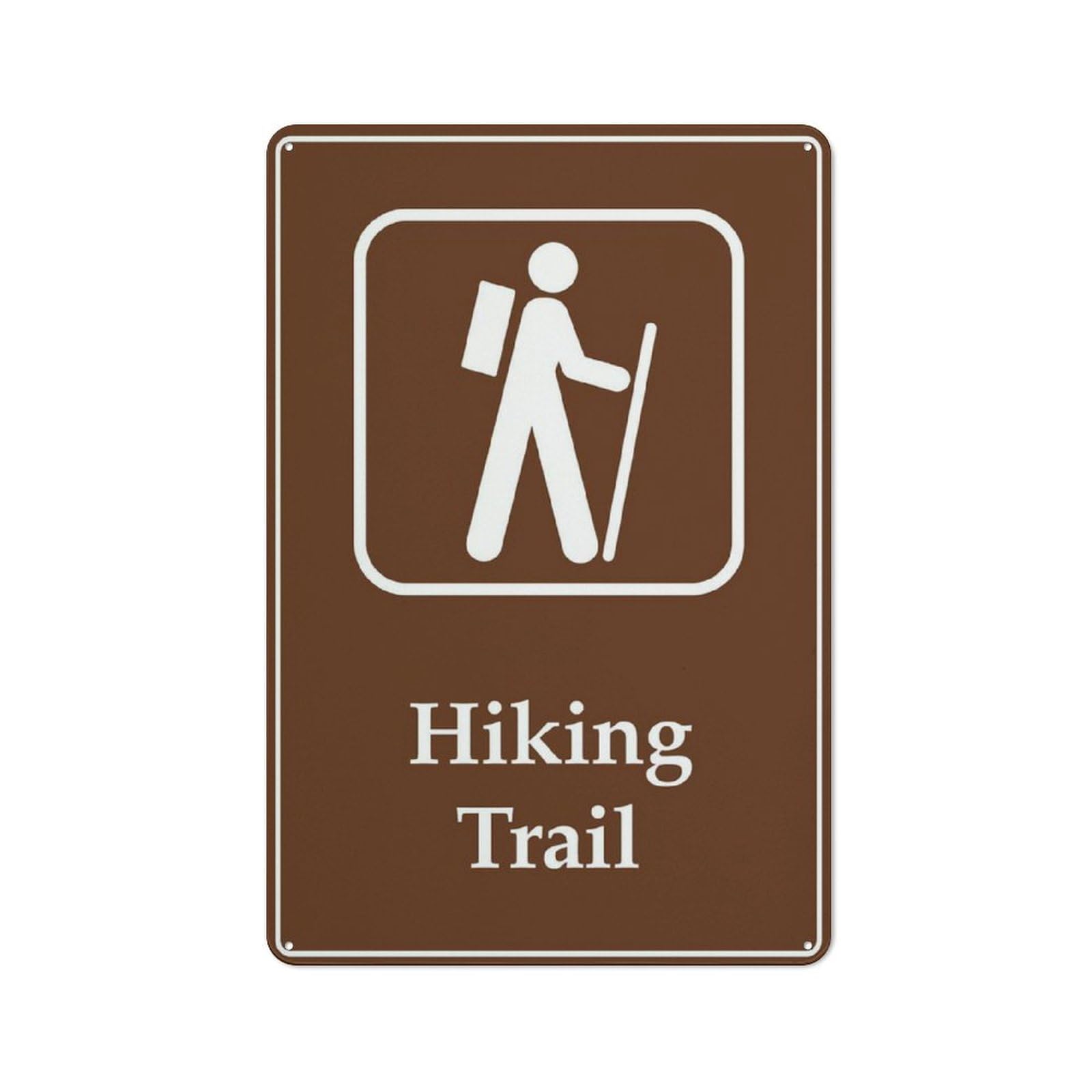 Hiking Trail (Campground) Sign, 8x12 Inch Metal Aluminum, Pre-Drilled Holes for Easy Mounting, Indoor/Outdoor Use for Fence, Door, Gate
