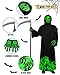 Woochic Grim Reaper Costume for Kids, Scary Halloween Costumes with Scythe, Glow in the Dark Costume for Kids Boys Girls (black, s)