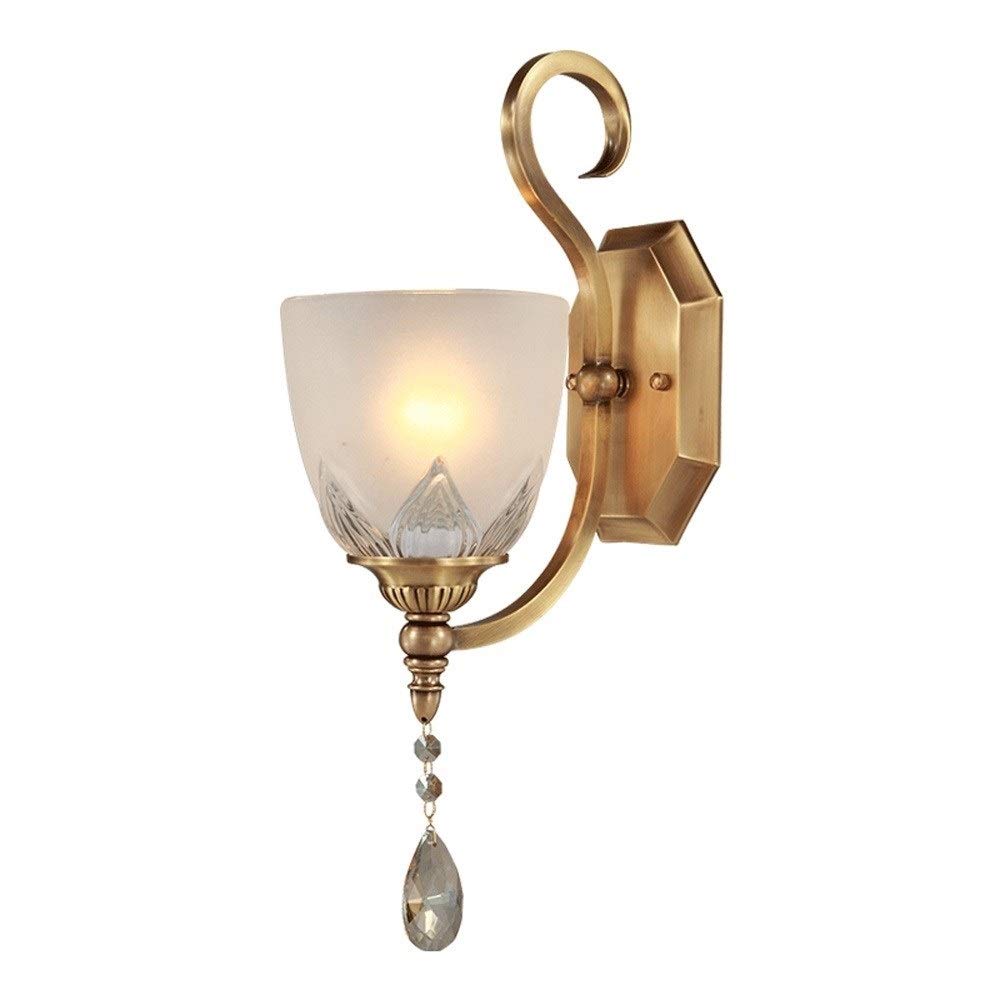 HPTHLY Wall Mounted Light Brass Wall Lamp Light Luxury Living Room Wall Sconce, Wall Mounted Glass Lantern Room Art Decor Fixtures Lighting E27 Edison For D(1Light)