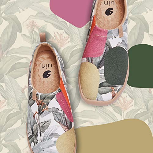Image of UIN Women's Artistic Slip-On Shoes Vibrant Floral Casual Loafers Lightweight Comfortable Travel Footwear