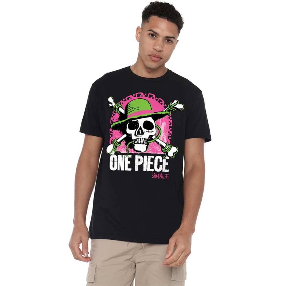 One Piece Bright Jolly Roger Unisex T-Shirt, Black, XX-Large