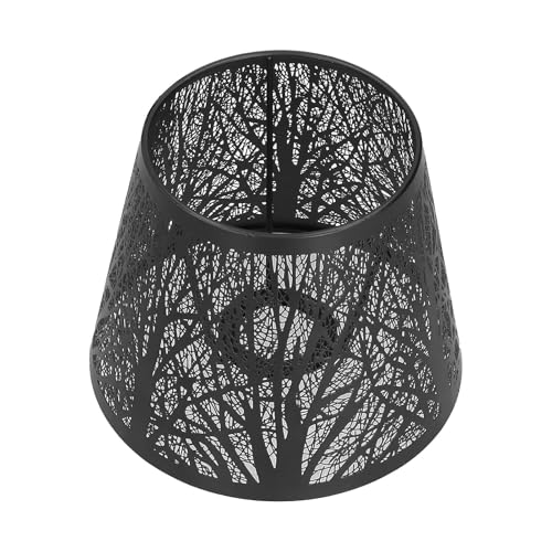 Paralumi in Metallo,Nero Paralume Lampada in Ferro,E27 Piccoli Paralumi Scava Fuori Albero Paralume,Paralume in Metallo per Lampada da Terra Arredamento Camera da Letto,Paralumi per Lampada da Tavolo