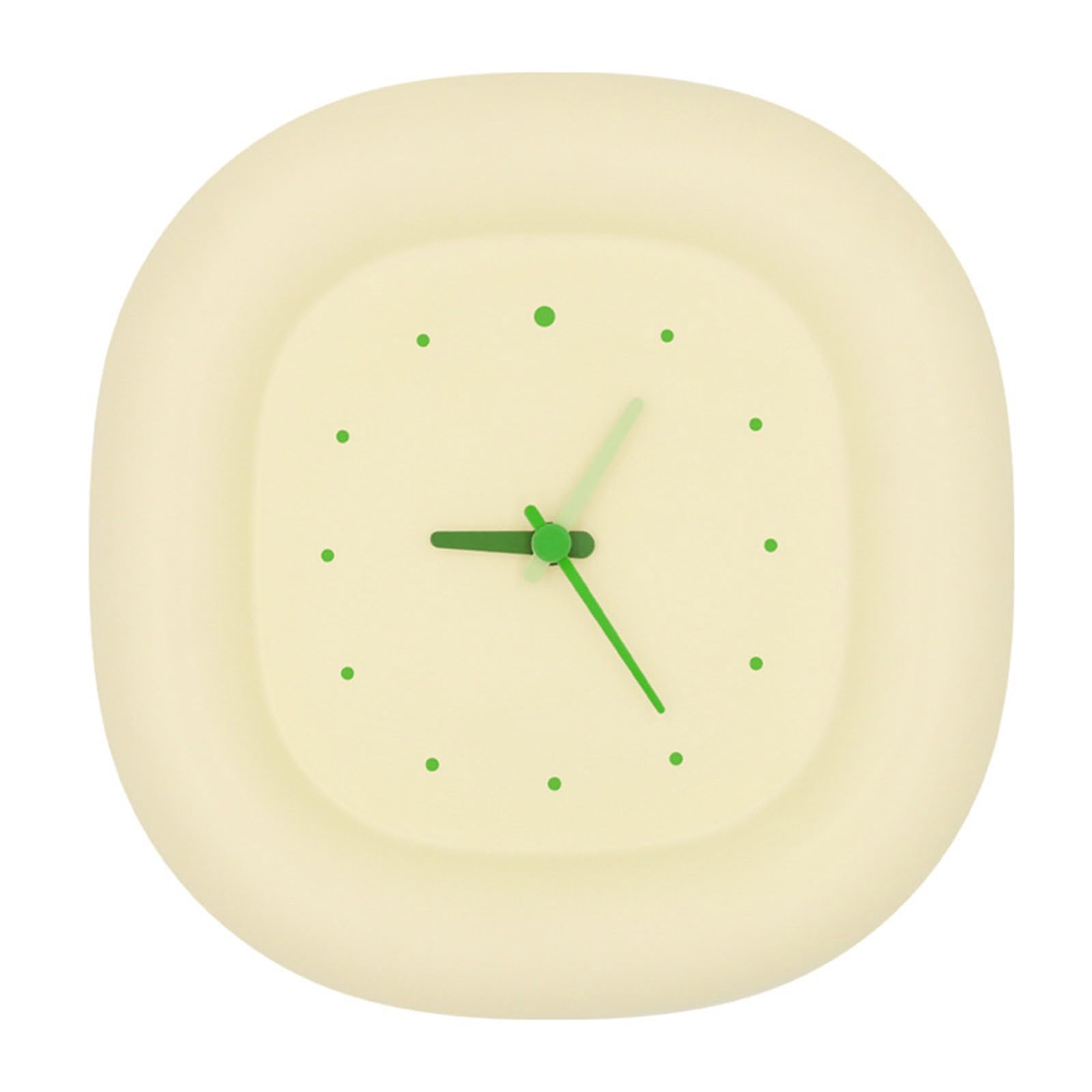 Kalttoy ABS Bubble Clock Modern Classical Quiet Operations Creamy Yellow Table Clock Battery Operated Home Desktop Decors Cream Yellow Bubble