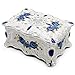 Produktbild Schmuckkästchen Metall, Schmuckschatulle Mädchen Schmuckkästen Damen Ohrringe Schmuckdose Schmuckbox Luxuriös Wertvoll Diamant Ringe Schmuckstücke Halskette Geschenk Kasten Organizer Box, Weiß & Blau