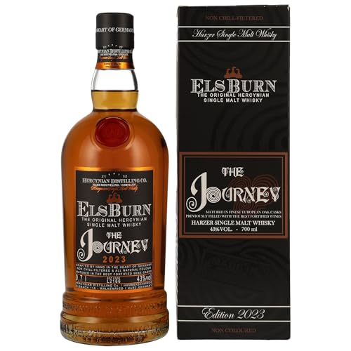 Elsburn The Journey Single Malt Whisky 700 ml in einer imposanten Vielfalt an Fässern gereift. Handgefertigter Deutscher Whisky aus dem Harz mit Geschenkverpackung