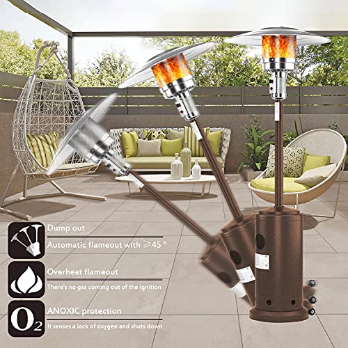 Patio Heater Propane With Cover - Outdoor Heaters For Patio Propane Heater Floor Standing With Wheels - Commercial Stainless Steel Gas Space Heaters For Outside Tent Camping, Porch, Pool And Garden #TOP2