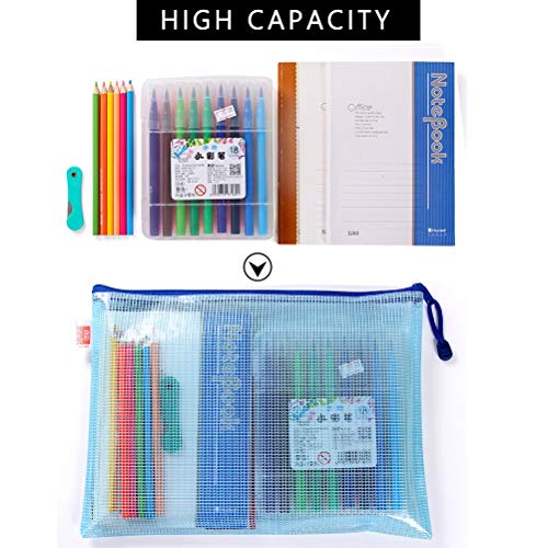 image for Pimoys 10 Pack A3 Mesh Zipper Pouch Document with 1piece Kraft Paper N