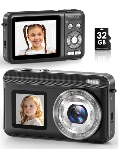 Digital Camera, Real 2.7K Dual-Screen Digital Camera for Photography Auto-Focus ...
