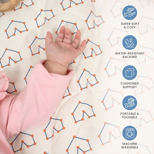 Image of TIDY SLEEP Waterproof Baby Messy Mat | Multipurpose Splash Mat for Under High Chair, Art & Craft, Feeding, Playtime | Anti-Slip, Easy Clean, Foldable | 95x95 cm | Galaxy Star