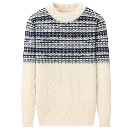 Rivccku Mens Jumpers 100% Pure Cashmere Warm Knitted Crew Neck Jumper Long Sleeve Soft Cozy Knitwear Pullover Sweaters