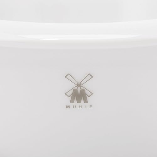 Miniatura 4 de MÜHLE Plato de afeitar con borde platino de porcelana blanca