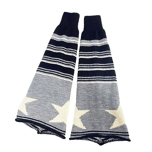 Image of WODECASA Girls Kawaii Leg Warmers Knitted Flared Leg Sleeves Goth Crochet Baggy Cuff Ankle Heap Socks