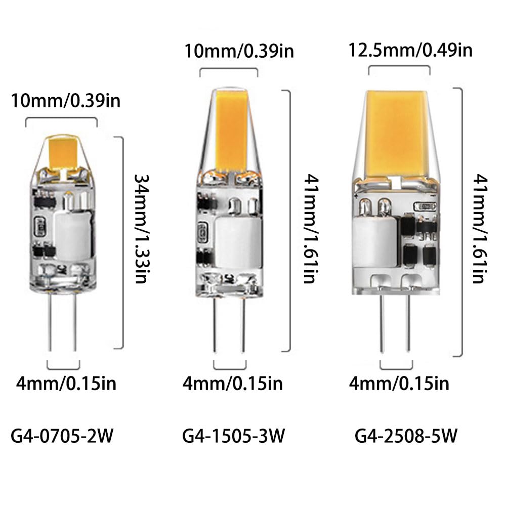G4 Lampade LED 2W equivalenti 20w/30w AcDc 12v LED Lampadine G4 bi-pin per illuminazione domestica,camper e barca 2W-8PCS/Bianco naturale